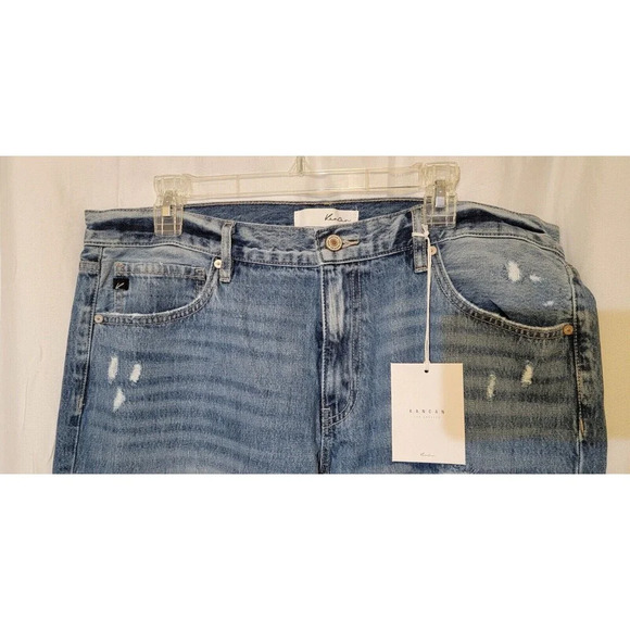 KanCan High Rise Boyfriend Jeans Stretch Destressed Women's Size 15/31 NWT - Picture 2 of 6